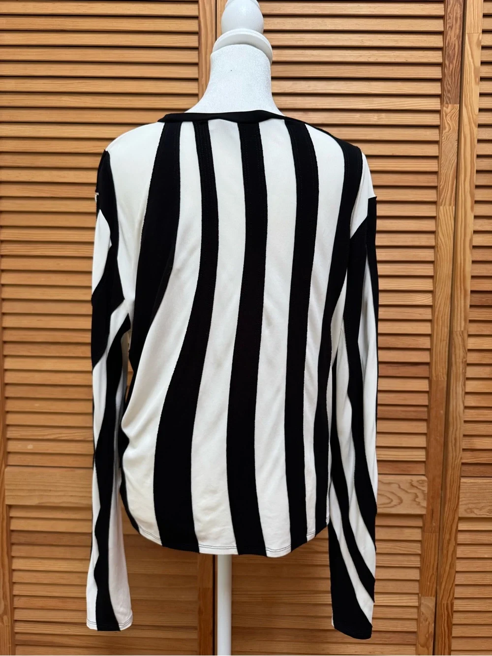 Tory Burch Black & White Graphic Zebra Print Long Sleeve Jersey Top XL